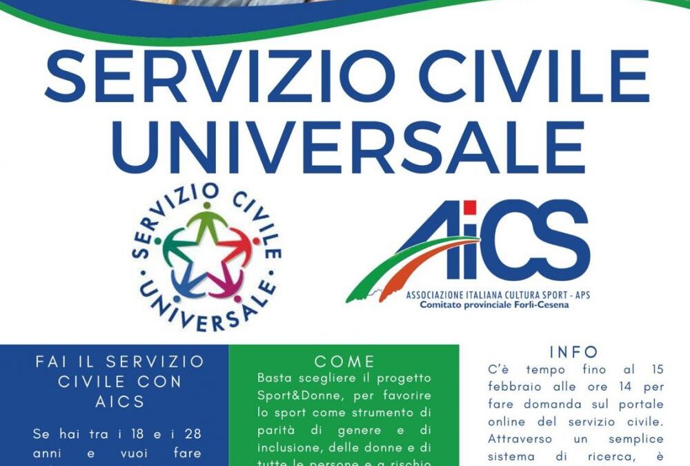 Servizio Civile Universale AiCS Forlì-Cesena con il progetto Sport & Donna